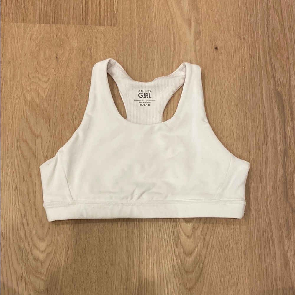 Athleta Girl White Racer Back Bra